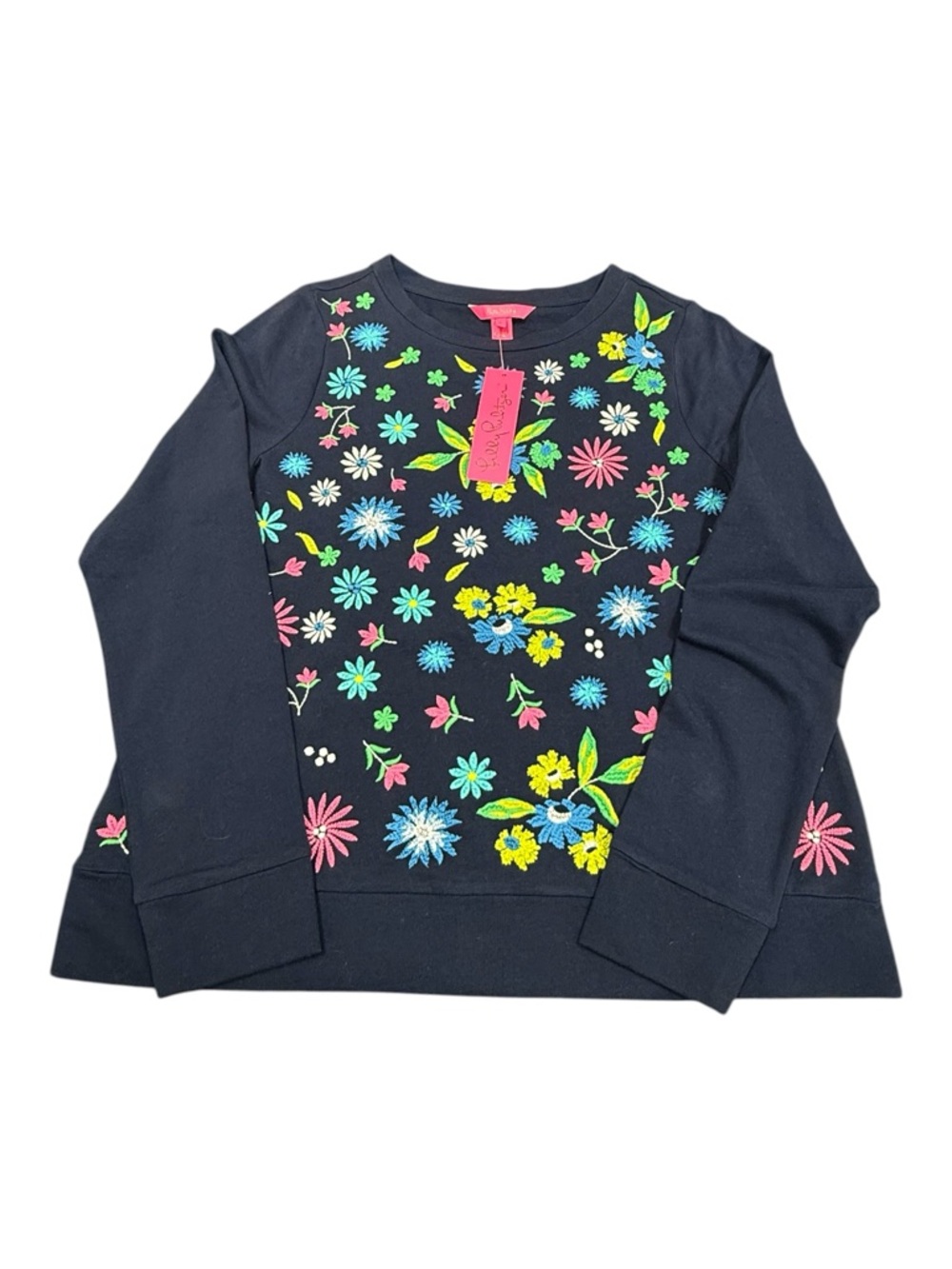 NWT Lilly Pulitzer Rami Sweater Floral Embroidered Size L